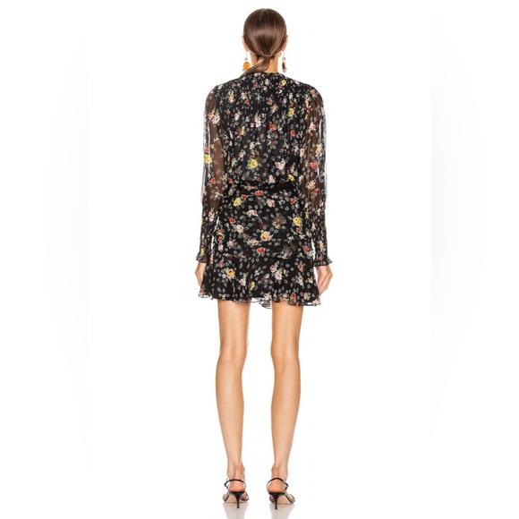veronica beard 100% silk armeria mini dress | floral long sleeve | size 0 - Picture 9 of 13